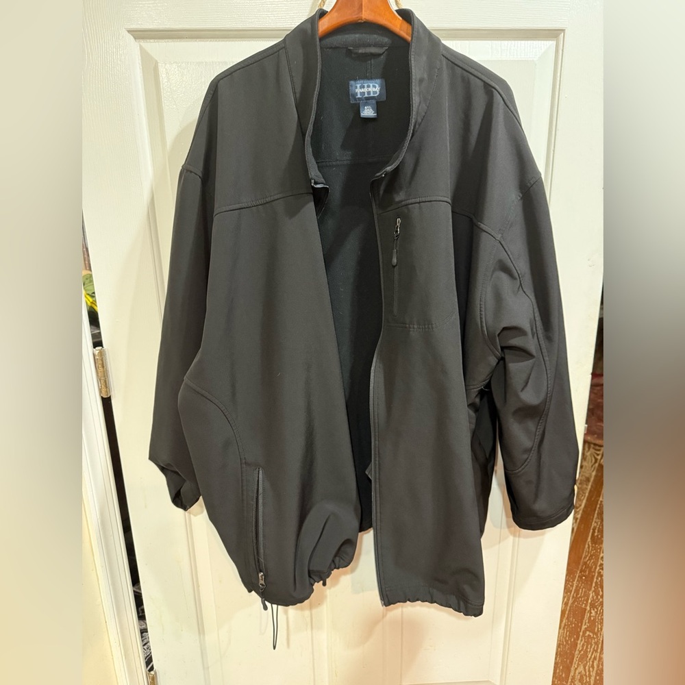 Men’s Harbor Bay Sleek Black Water/Wind resistant waterproof jacket - 6XL